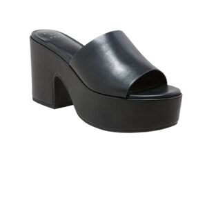 Women's Black Platform Mules Sz 12 Nwt